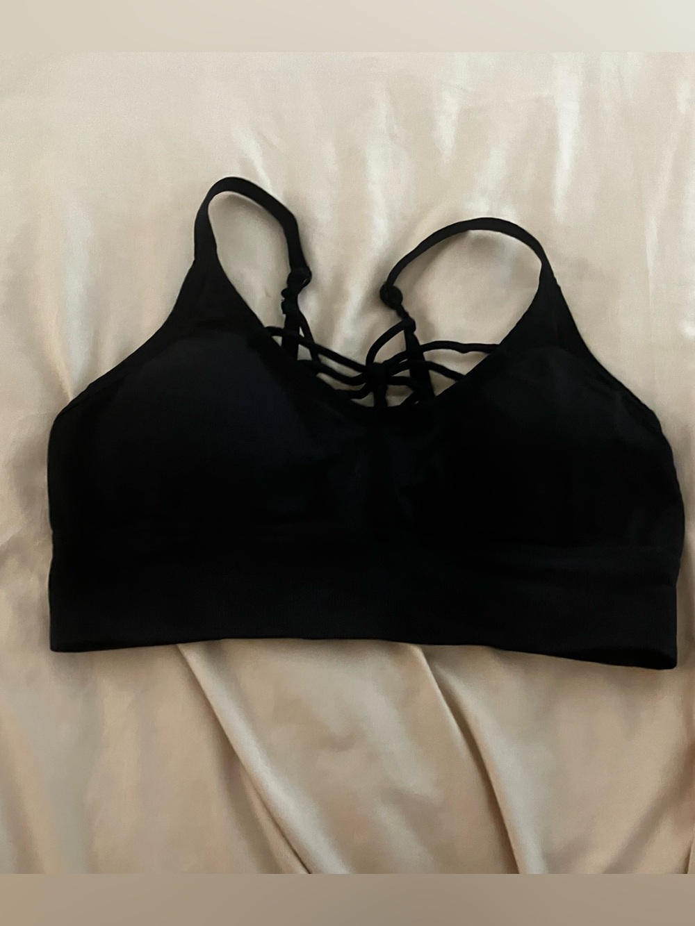 90 Degree By Reflex Black Strappy Sports Bra